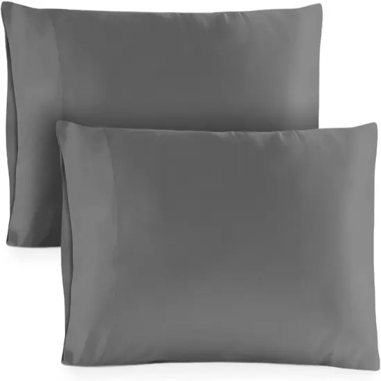 King Size Pillowcases 2 Pack, 20x40 Inch, Cooling, Breathable Pillow Cases, 100% Viscose Derived from Bamboo Pillow Covers, Silky Soft for Hair & Skin, Elegant Bedroom, Dark Gray {1}