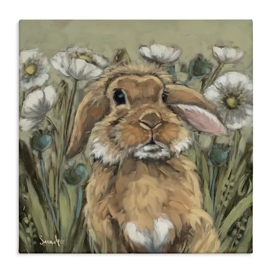 Stupell Industries Rabbit in Poppy Garden Canvas Design by Sara G. Designs {1}