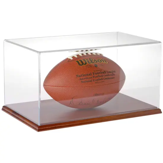 Plymor Clear Acrylic Display Case with Hardwood Base, 16" W x 10" D x 8" H Black {3}