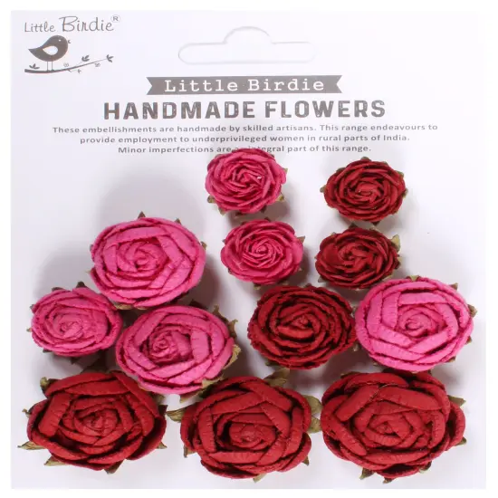 Little Birdie English Roses 12/Pkg {1}