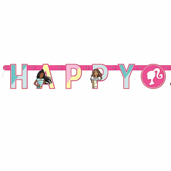 Barbie & Friends Party Happy Birthday Jointed Banner {4}