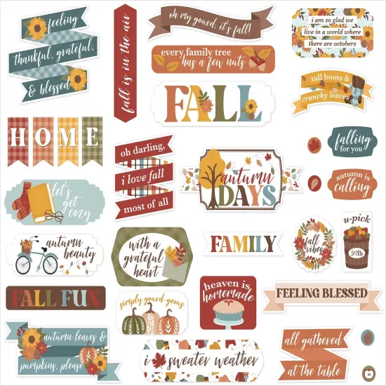 Echo Park Cardstock Ephemera-Titles & Phrases, Sweater Weather {2}