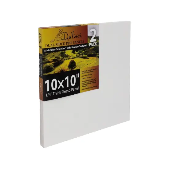 Jerry's Artarama Da Vinci Dual Sided Pro Panel Board - 2-Pack, 10x10" 6mm Deep Panels for Painting - Archival, Acid-Free Art Supplies - Ultra-Smooth & Medium Textured Paint Surfaces {1}