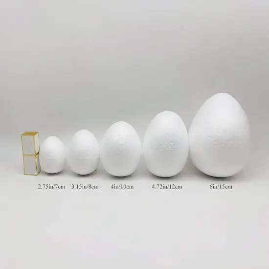 Foam Eggs 12pcs 4.72 Inch (12cm) White Craft Polystyrene Eggs Smooth for Spring Easter {2}