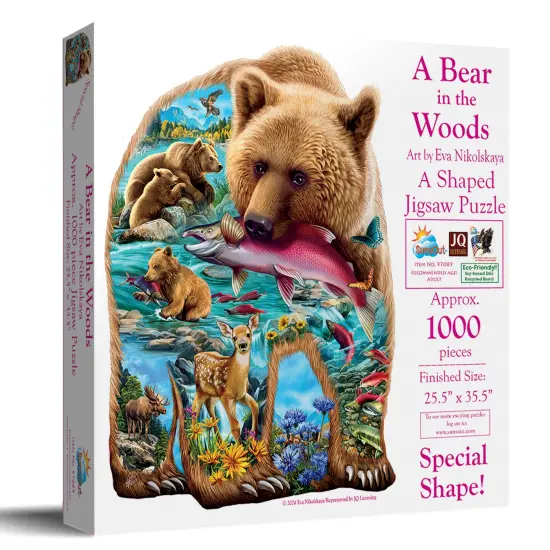 Sunsout A Bear in the Woods 1000 pc Special Shape Jigsaw Puzzle 97089 {3}