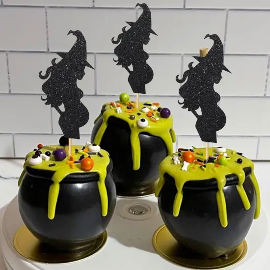 Halloween Witch Baby Shower Cupcake Toppers {3}