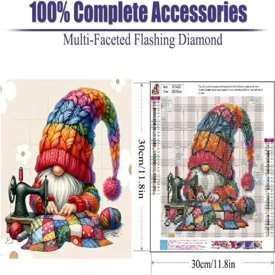 5D Diamond Painting Kits for Adults,Christmas Gnome Winter Diamond Art Kits (12 x 12Inch) {2}