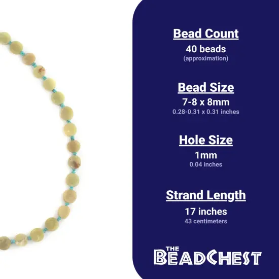 The Bead Chest Greenish Yellow Flat Circular Afghan Jade Beads (8mm) {4}