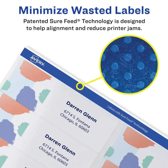 Avery Easy Peel Address Labels, Sure Feed Technology, Permanent Adhesive, 1-1/3" x 4", 350 Labels (8162) {2}