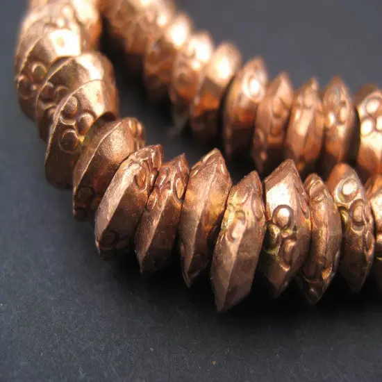 The Bead Chest Copper Ethiopian Wollo Rings (9mm) (Set of 5): Genuine Ethiopian Metal Ring Beads for DIY Jewelry {3}