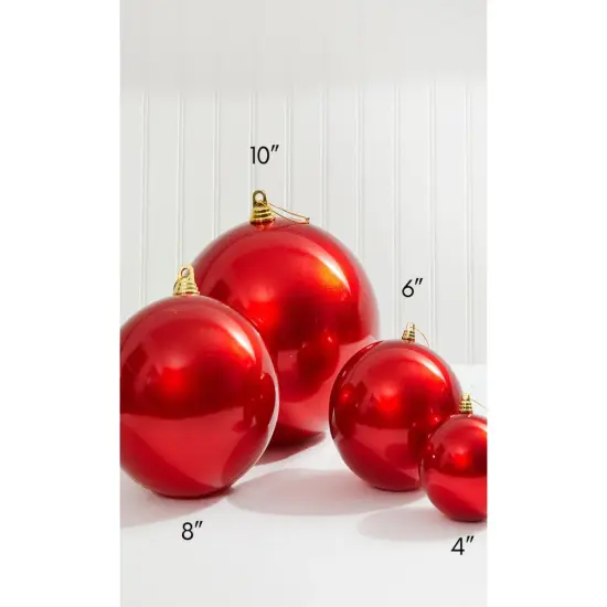 6" Red Candy Apple Ball Ornament {3}