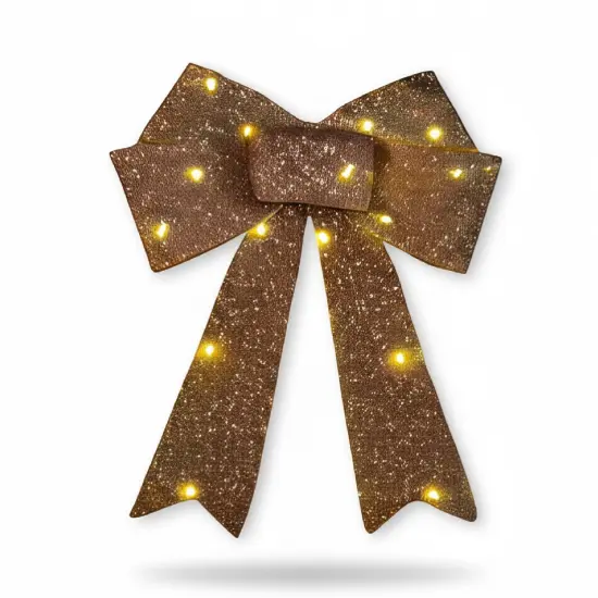 3 Set of Christmas Light Up Bows Festive Door Window Decorations {5}