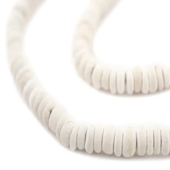 The Bead Chest White Disk Coconut Shell Beads (8mm) {1}