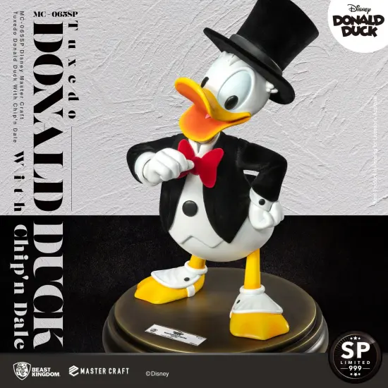Disney Master Craft Tuxedo Donald Duck (With Chip'n Dale) Table Top Statue {6}