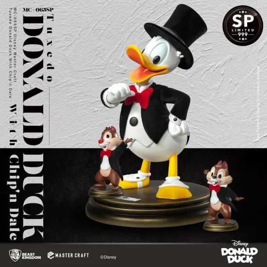 Disney Master Craft Tuxedo Donald Duck (With Chip'n Dale) Table Top Statue {3}