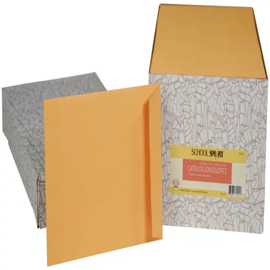 School Smart No Clasp Envelopes with Gummed Flap, 6 x 9 Inches, Kraft Brown, Pack of 500 {3}