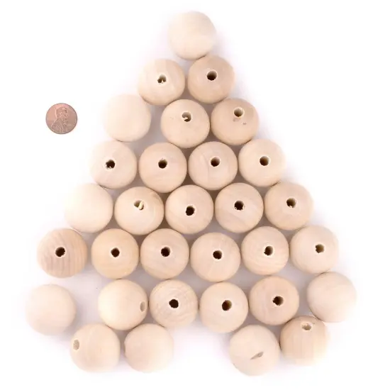 The Bead Chest Unfinished Natural Wood Beads (30mm, Set of 10) {2}