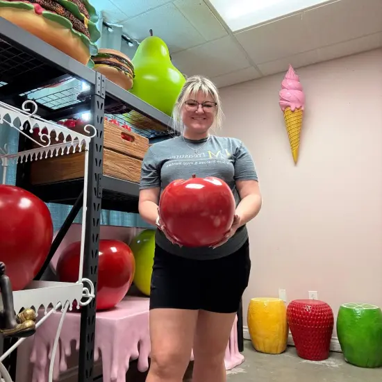 Small Red Apple Over Sized Statue {3}