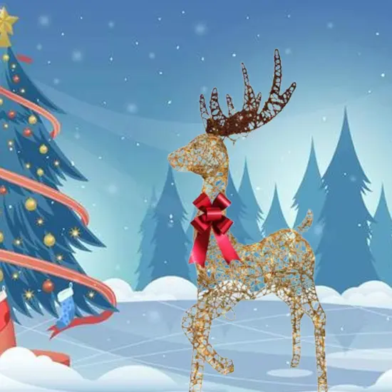 Indoor Outdoor White Reindeer Sleigh Decoration with Warm White LED Lights 19.69 x 7.28 x 16.14 in {1}