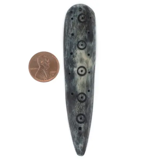 The Bead Chest Rustic Grey Bone Shaman Pendant {2}