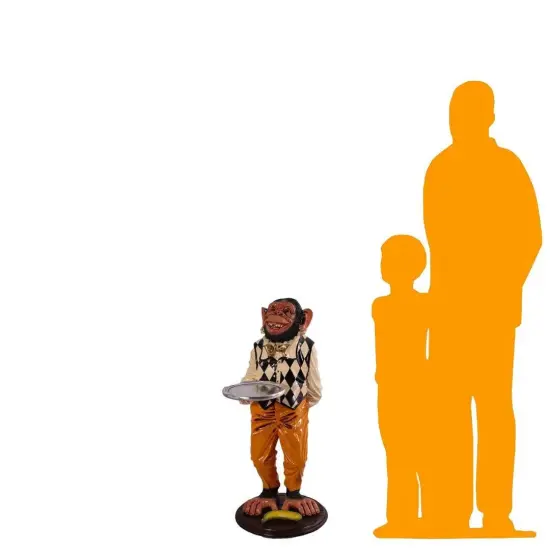 Large Monkey Butler Life Size Statue {2}