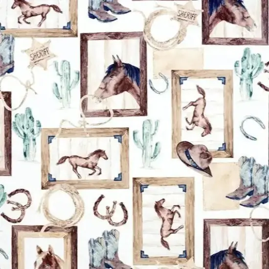 Multi Natural Old West Digital Cuddle Fabric per yard {2}