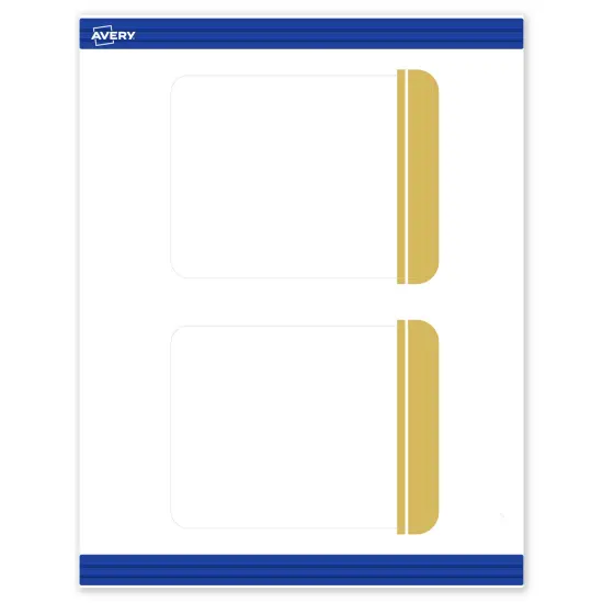 Avery Printable Rectangle Postcards with Rounded Corners, Gold Double-Dipped Edge, 4.25" x 5.5", Matte White Rectangle Postcards with Rounded Corners, Laser/Inkjet, 20ct, Great for Postcards {1}