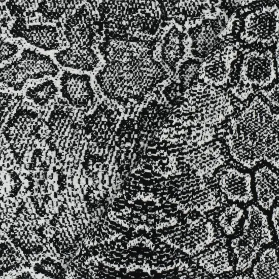 Black-White Famous Maker Reptile Stretch Spandex Cotton Blend Damask Fabric By the Yard {2}