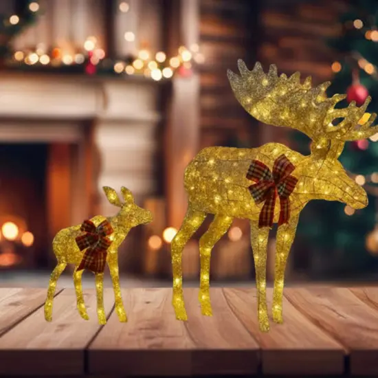 42 and 22 Inches DIY Cotton Thread Reindeer Pair for Holiday Crafts {2}