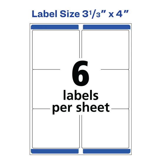 Avery Matte Clear Shipping Labels, Sure Feed Technology, Inkjet, 3-1/3" x 4", 60 Labels (18664) {5}