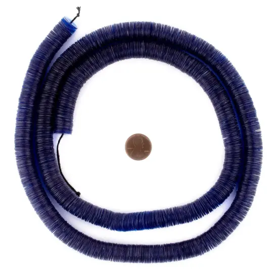 The Bead Chest Translucent Cobalt Blue Vinyl Phono Record Beads (12mm) {2}