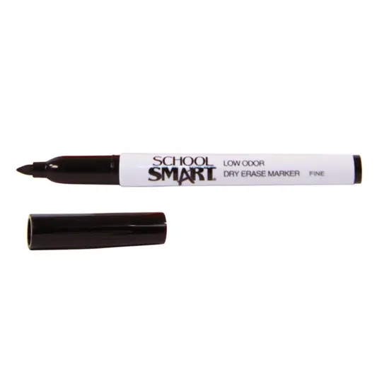 School Smart Dry Erase Pen Style Markers, Fine Tip, Black, Pack of 48 {1}