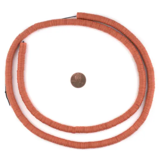 The Bead Chest African Vinyl Beads, Ghana Vulcanite Crafts Supplies for DIY Jewelry Making, Necklaces, Bracelets (8mm, Squash Orange) {2}