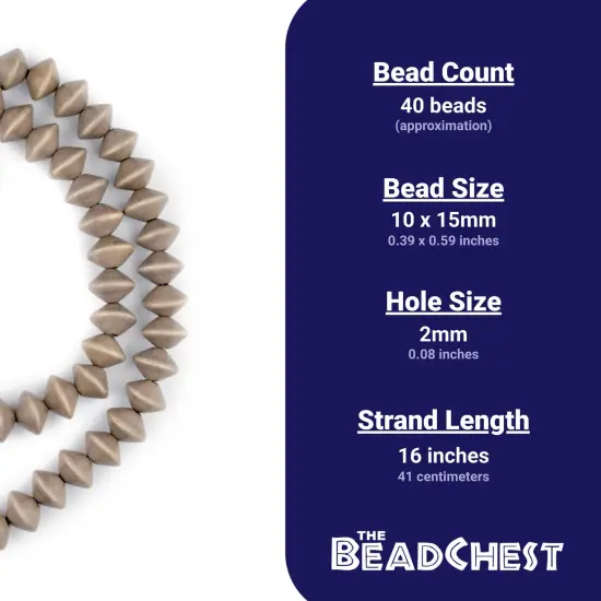 The Bead Chest Brown Bicone Natural Wood Beads (10x15mm): Organic Eco-Friendly Wooden Bead Strand for DIY Jewelry, Crafts, Necklace and Bracelet Making {4}