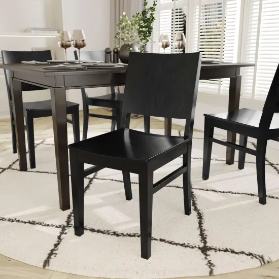 Emma and Oliver Spencer Dining Chair with Curved Backrest and Solid Wood Construction Antique White {7}