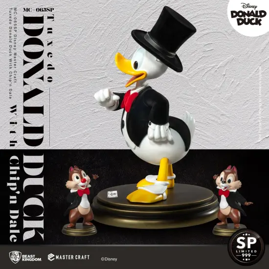 Disney Master Craft Tuxedo Donald Duck (With Chip'n Dale) Table Top Statue {4}