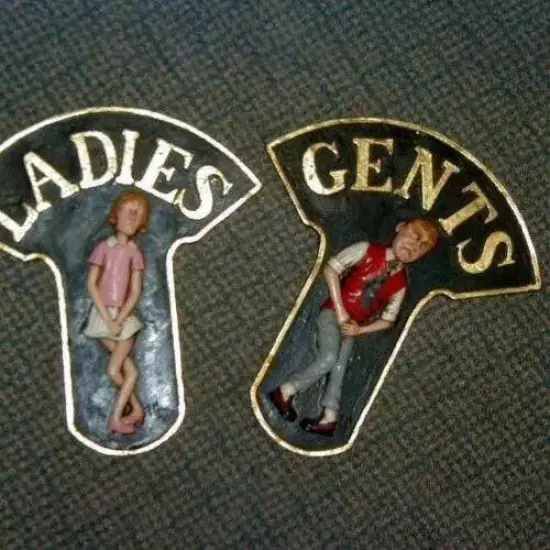 Restroom Wall Decor Ladies and Gents Sign {6}