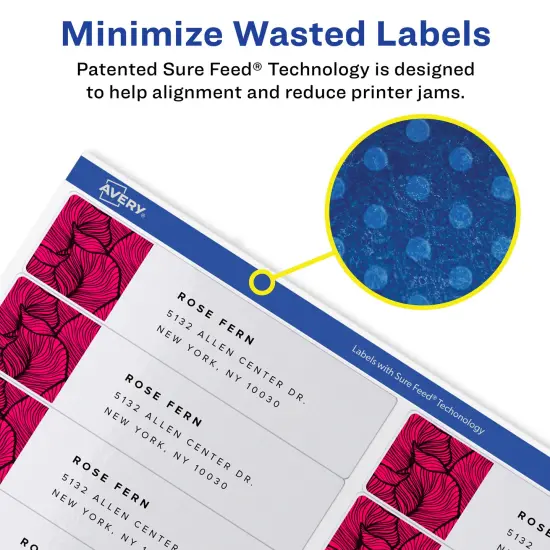 Avery Easy Peel Address Labels, Sure Feed Technology, Permanent Adhesive, 1" x 4", 2,000 Labels (8461) {2}