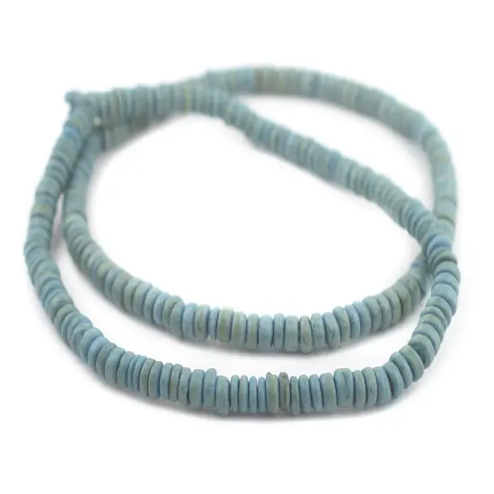 The Bead Chest Light Blue Disk Coconut Shell Beads (8mm) {3}