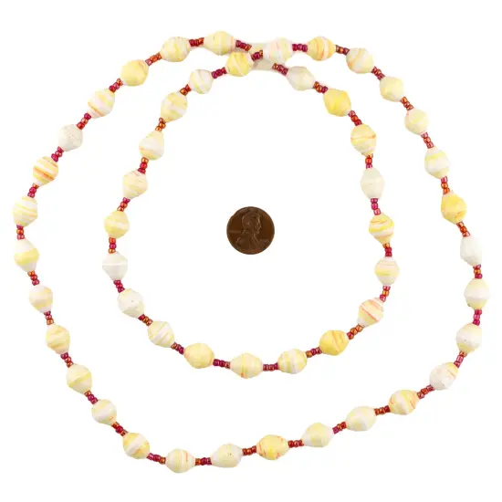 The Bead Chest Recycled Paper Bead Necklace from Uganda - Fair Trade African Jewelry (Cherry Cheesecake) {2}