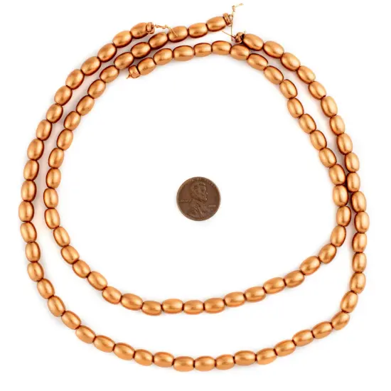 The Bead Chest Copper Oval Natural Wood Beads (9x6mm): Organic Eco-Friendly Wooden Bead Strand for DIY Jewelry, Crafts, Necklace and Bracelet Making {2}