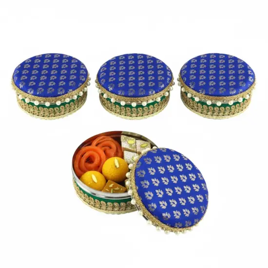 4 Ct Steel Ladoo Box 250 Grams Festival Special Stainless Steel Sweets Gift Box Perfect for Holi Diwali Rakhi Housewarmings Mithaai Desert Box Peach {5}