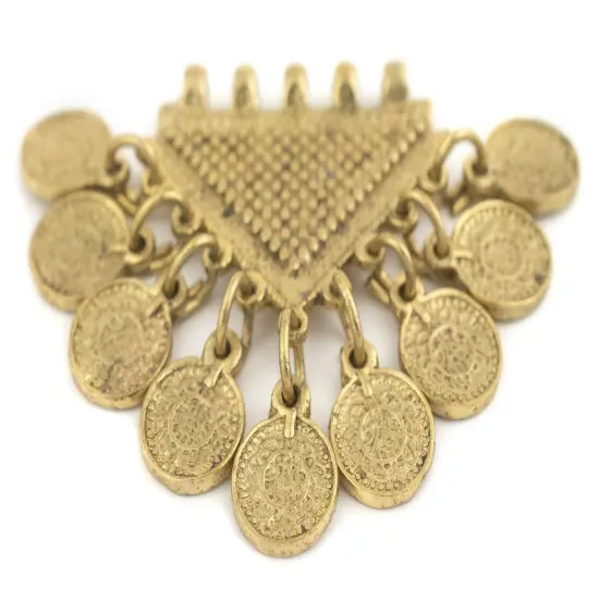 The Bead Chest Brass Tribal Coin Dangle Pendant {4}