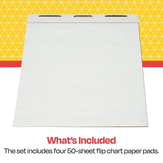 School Smart Ruled Easel Pad Paper, 34 x 27 Inches, 50 Sheets Each, Pack of 4 {5}