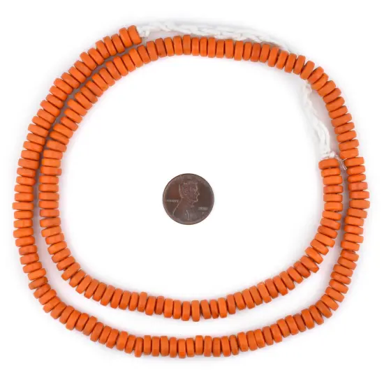 The Bead Chest Orange Java Glass Button Beads (8mm) {2}