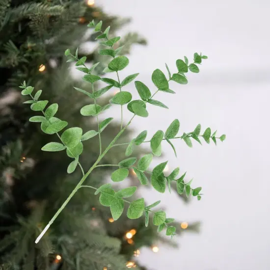 24" Glitter Eucalyptus Spray: Lime Green {4}