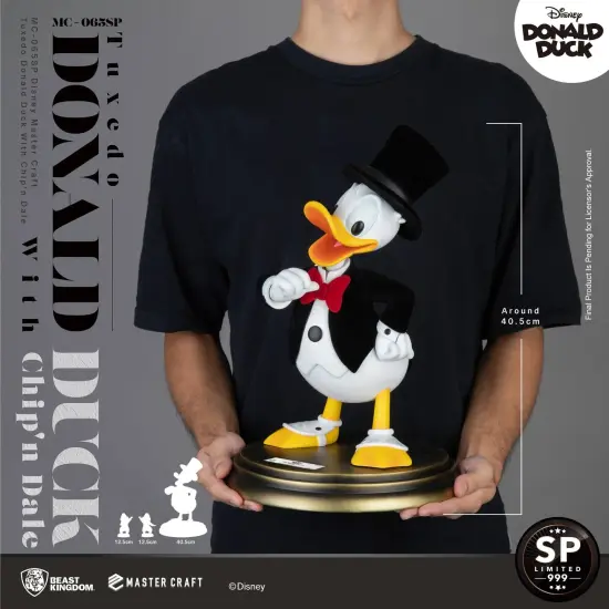Disney Master Craft Tuxedo Donald Duck (With Chip'n Dale) Table Top Statue {2}