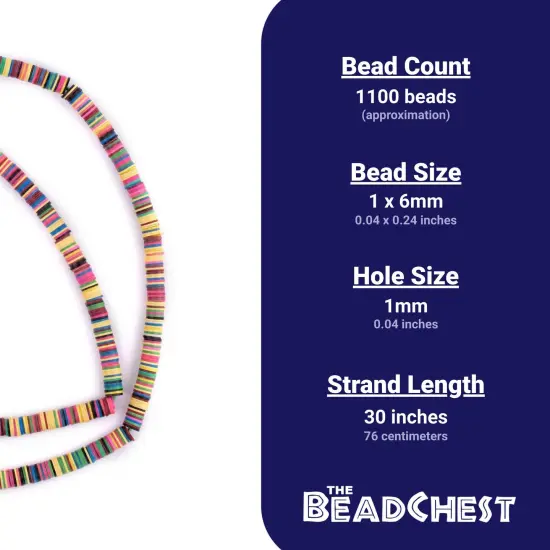The Bead Chest Obogu Medley Vinyl Phono Record Beads 6mm Ghana African Multicolor Mixed 30 Inch Strand Handmade {4}
