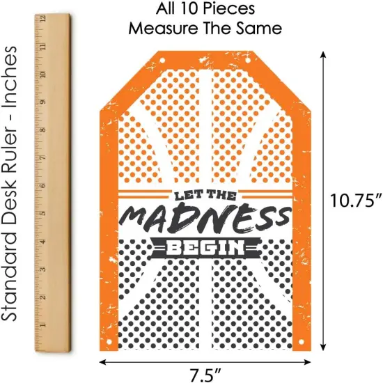 Basketball - Let the Madness Begin - Hanging Vertical Paper Door Banners - College Basketball Party Wall Decoration Kit - Indoor Door Decor {5}