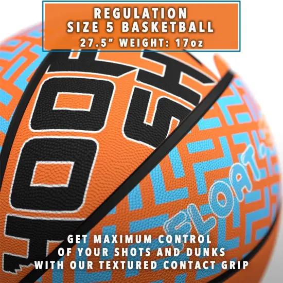 Swimming Pool Basketball Hoop Set by Hoop Shark - Orange/Blue - Inflatable Hoop with Ball - Perfect for Competitive Water Play and Trick Shots - Ultimate Summer Toy {3}